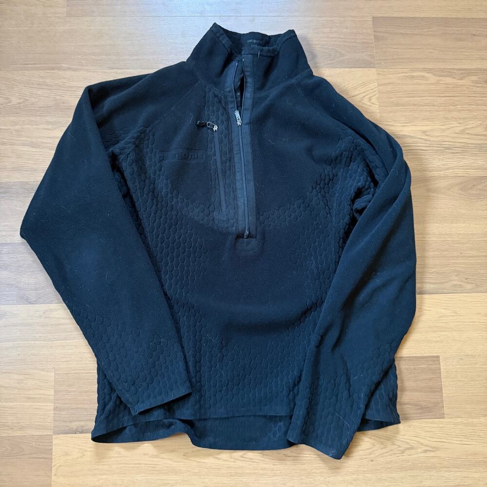 Women's Vintage Patagonia Black R1.5 Regulator Fleece Pullover Jacket Sz Medium